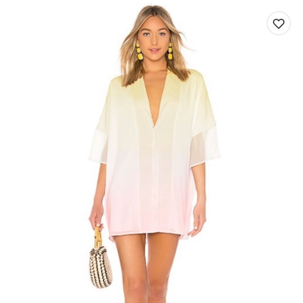 LPA x Revolve Ombré Mini Shirt Dress
